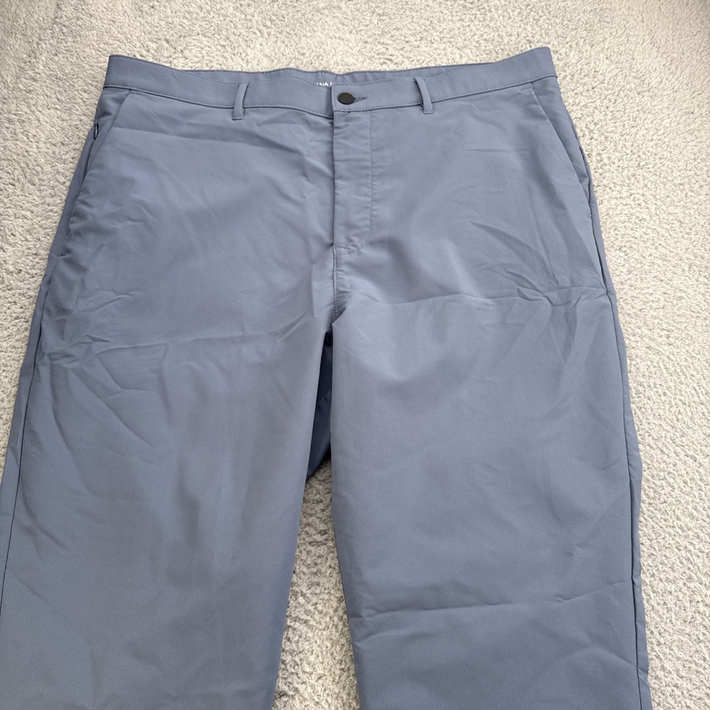 Banana Republic Tech Dress Pants Mens 40x32 Blue Solid Performance Stretch Slim